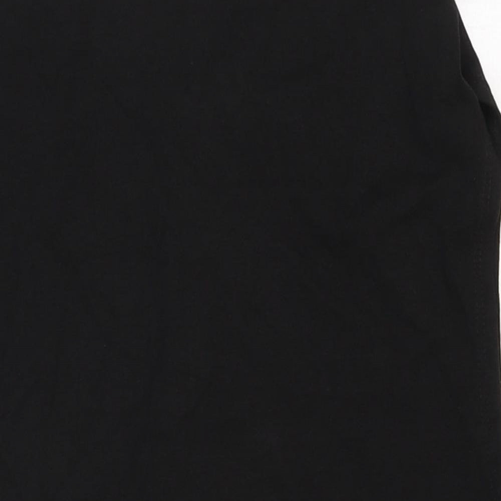 Zara Womens Black Cotton Basic Tank Size S Square Neck