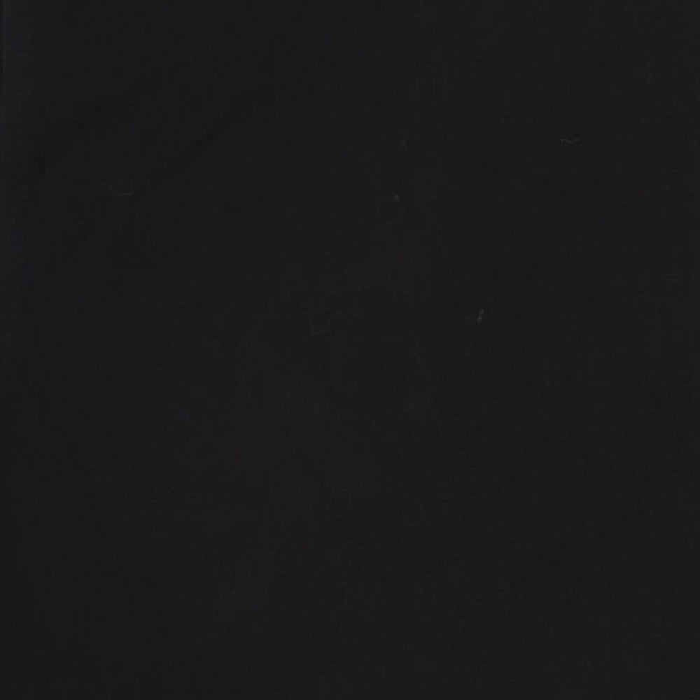 Zara Womens Black Cotton Basic Tank Size S Square Neck