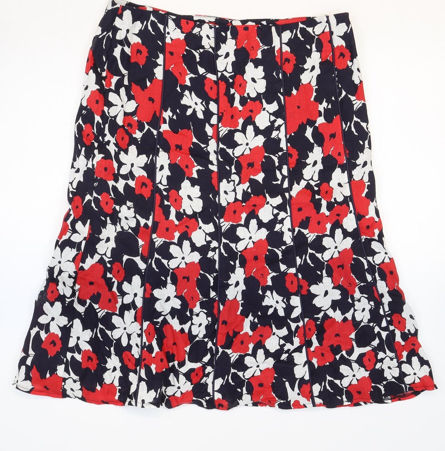 Petite Collection Womens Multicoloured Floral Polyester A-Line Skirt Size 14 Zip