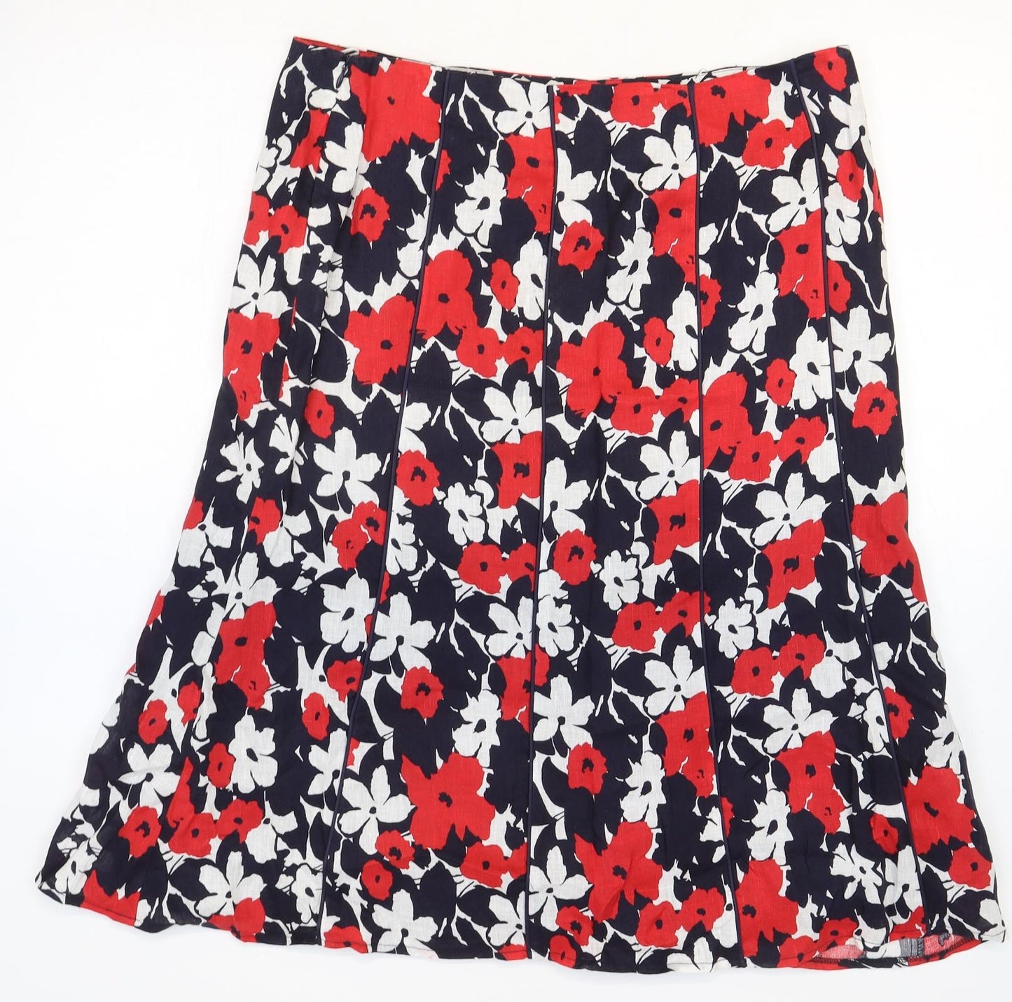 Petite Collection Womens Multicoloured Floral Polyester A-Line Skirt Size 14 Zip