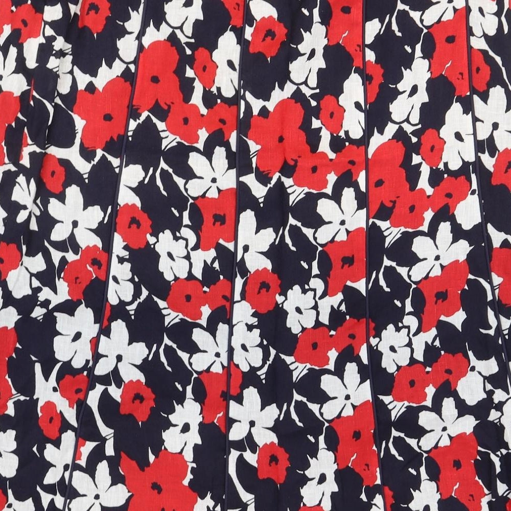 Petite Collection Womens Multicoloured Floral Polyester A-Line Skirt Size 14 Zip