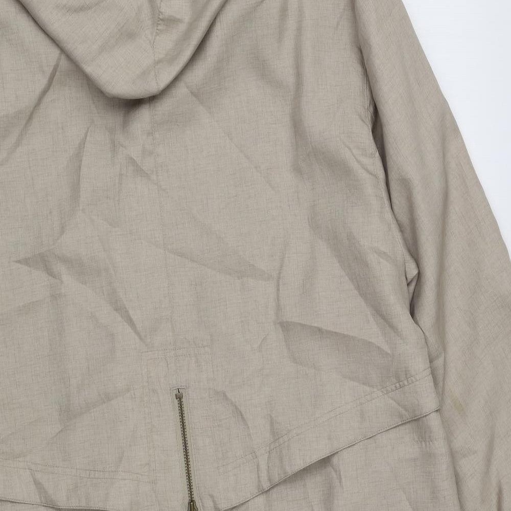 Preworn Womens Beige Rain Coat Coat Size M Zip