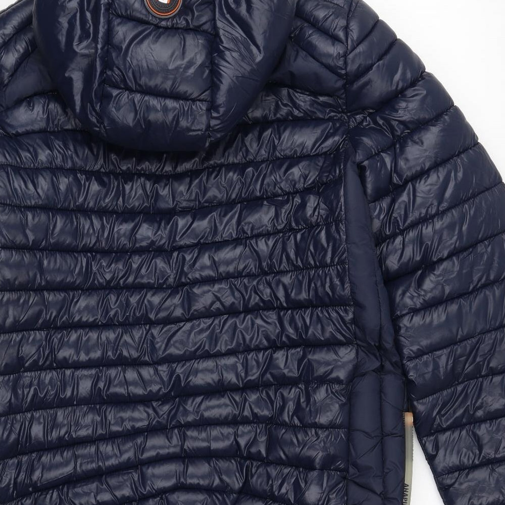 Preworn Mens Blue Windbreaker Jacket Size S Zip