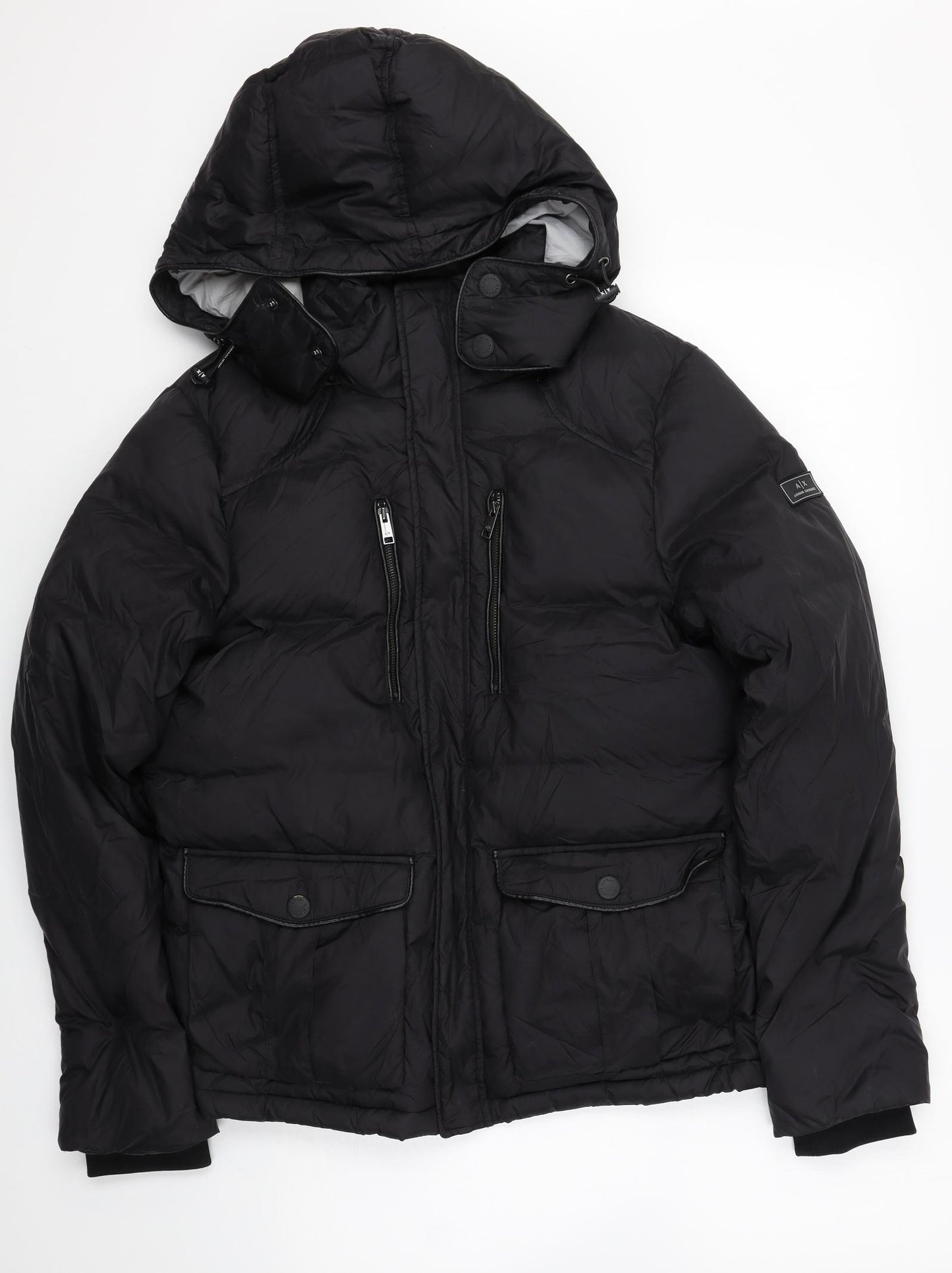 Armani Exchange Mens Black Puffer Jacket Jacket Size S Zip