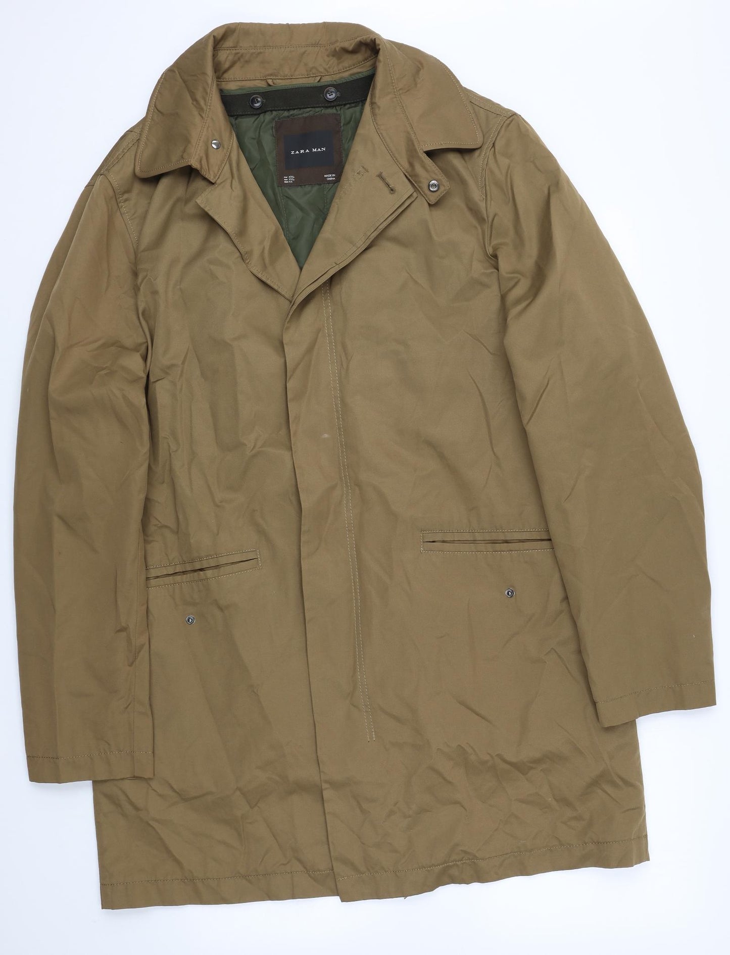 Zara Man Mens Brown Jacket Coat Size 2XL Button