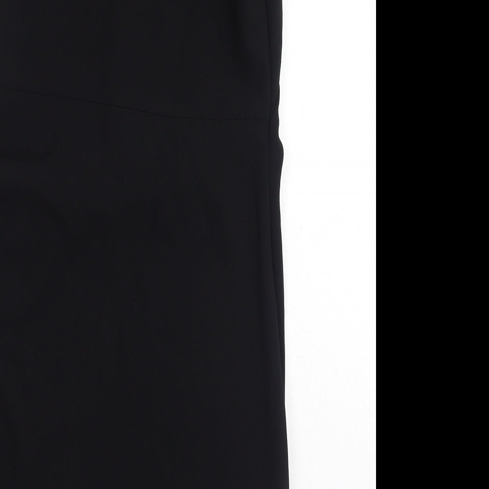 Zara Womens Black Patent Leather Bodycon Size M Off the Shoulder Pullover