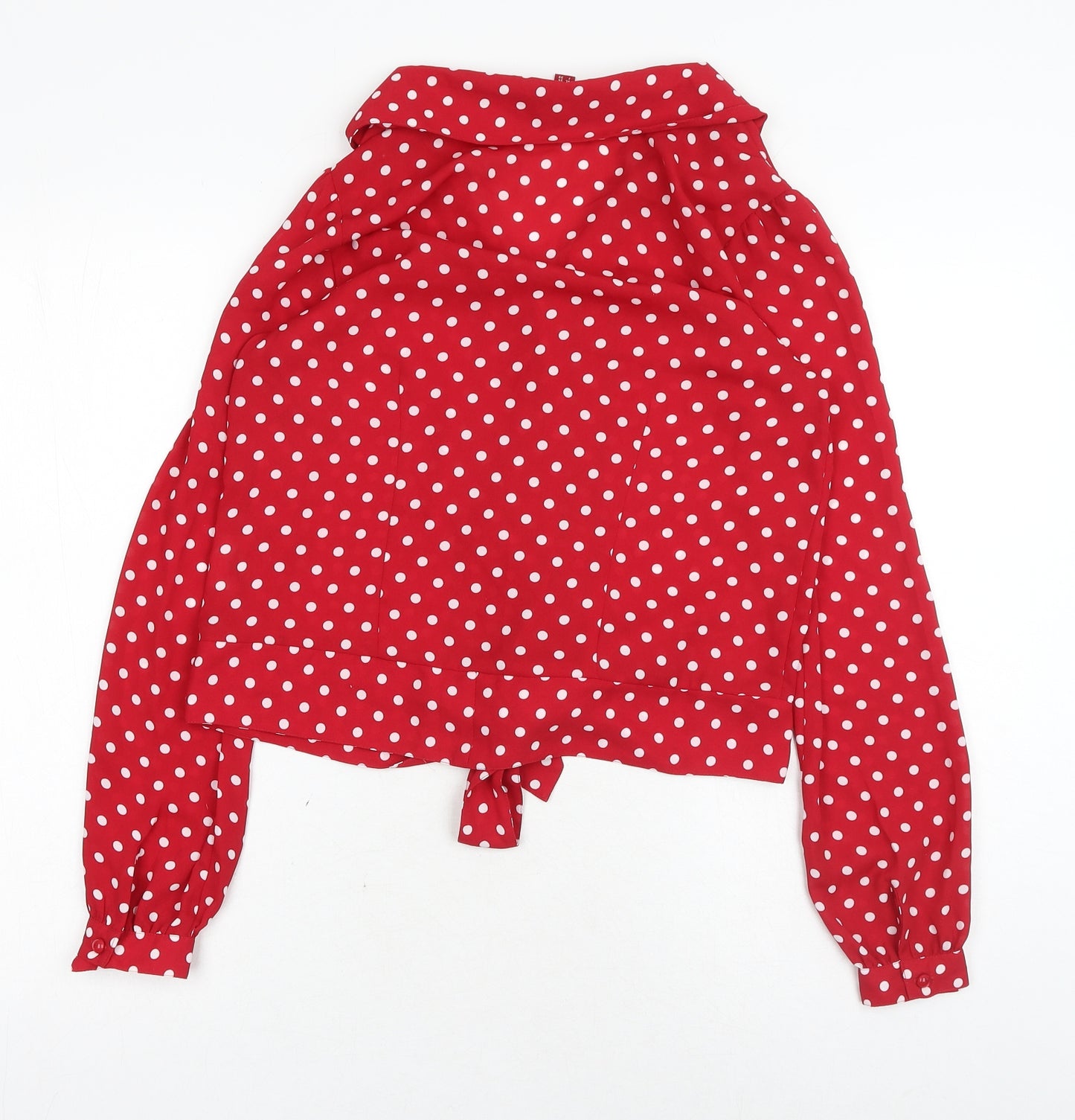 Joe Browns Womens Red Polka Dot Polyester Basic Blouse Size 10 V-Neck