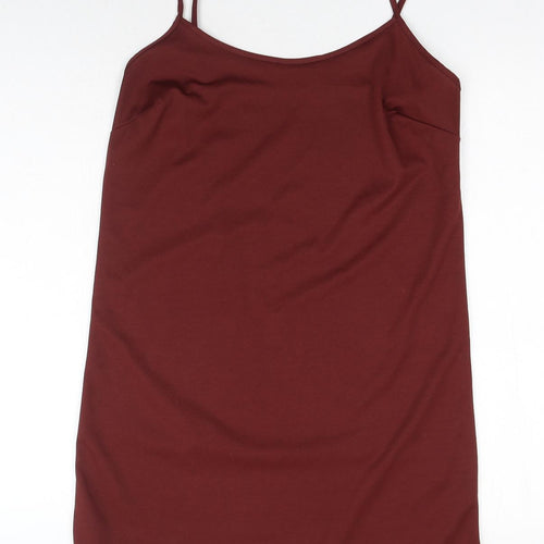 George Womens Brown Polyester Shift Size 12 Round Neck Pullover