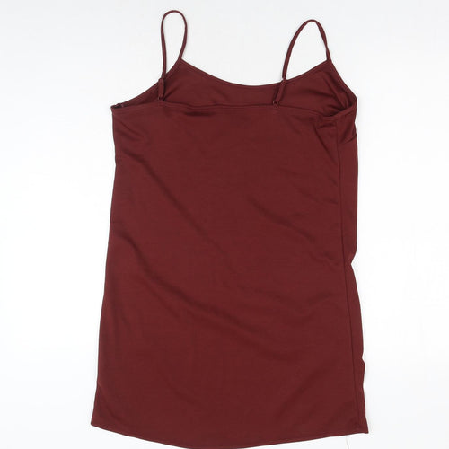 George Womens Brown Polyester Shift Size 12 Round Neck Pullover