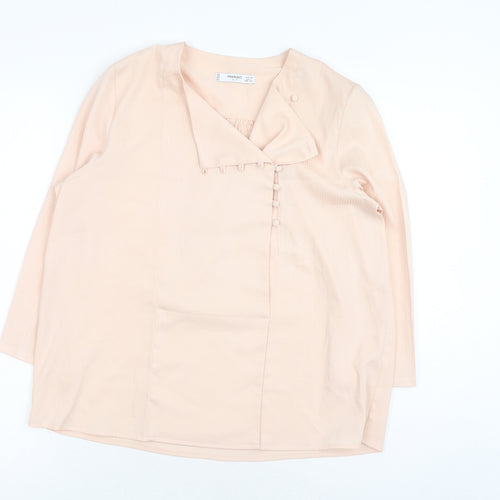 Oasis Womens Pink Polyester Basic Blouse Size XS V-Neck