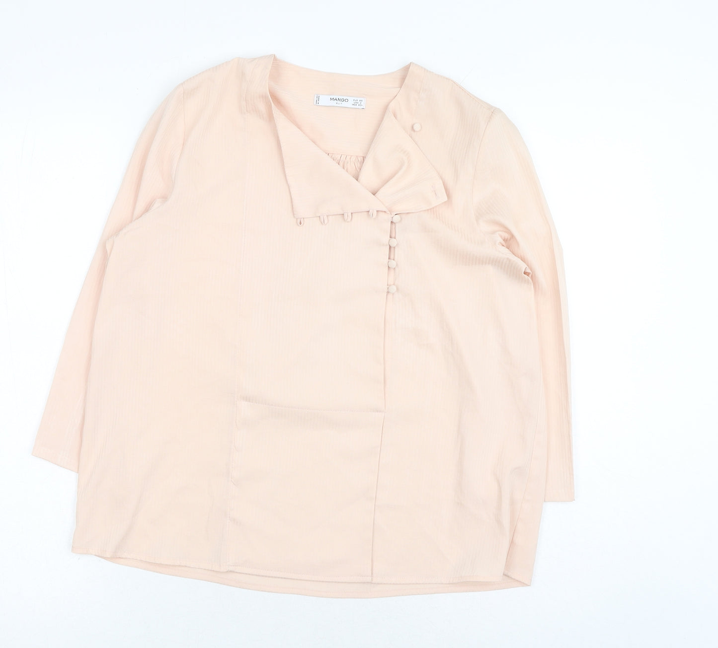 Oasis Womens Pink Polyester Basic Blouse Size XS V-Neck