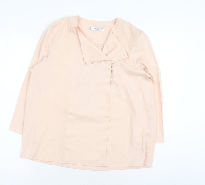 Oasis Womens Pink Polyester Basic Blouse Size XS V-Neck