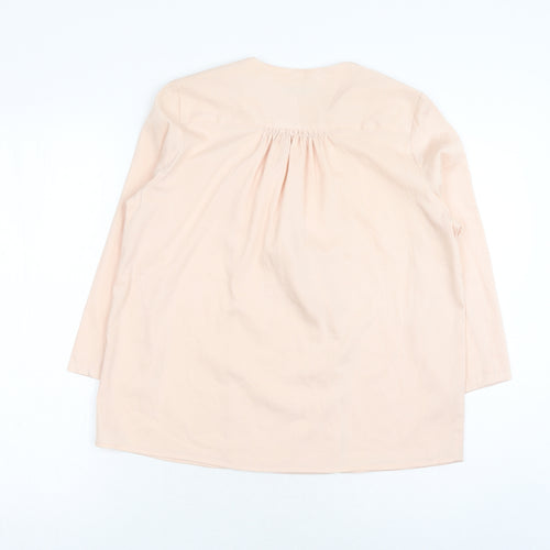 Oasis Womens Pink Polyester Basic Blouse Size XS V-Neck