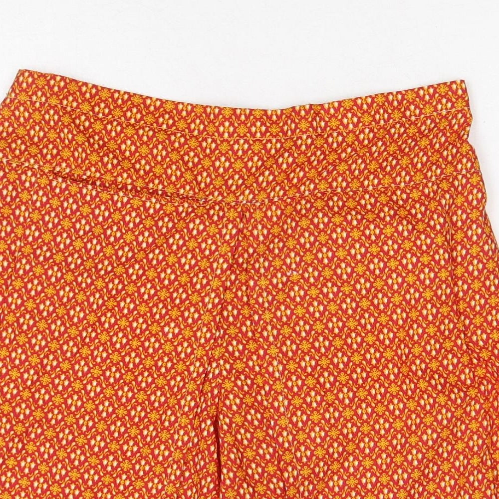 Preworn Womens Orange Geometric Polyester Chino Shorts Size 24 in Regular Pull On