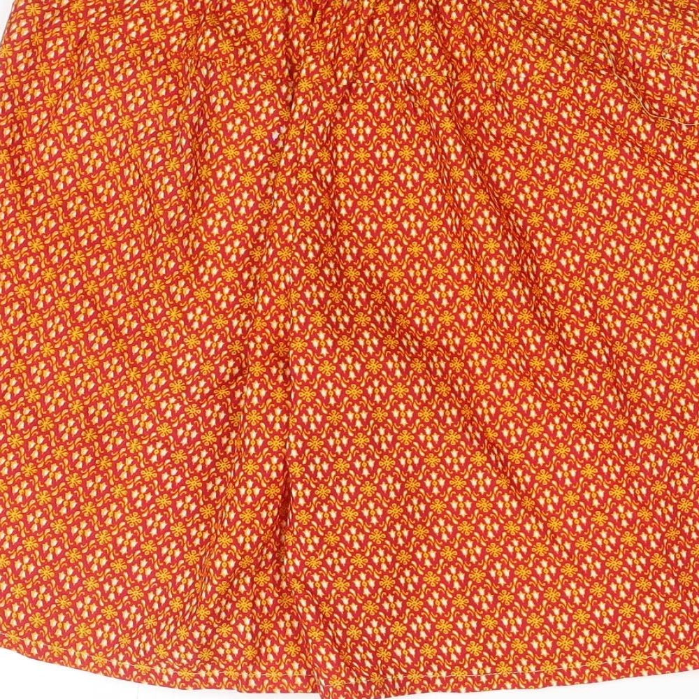 Preworn Womens Orange Geometric Polyester Chino Shorts Size 24 in Regular Pull On