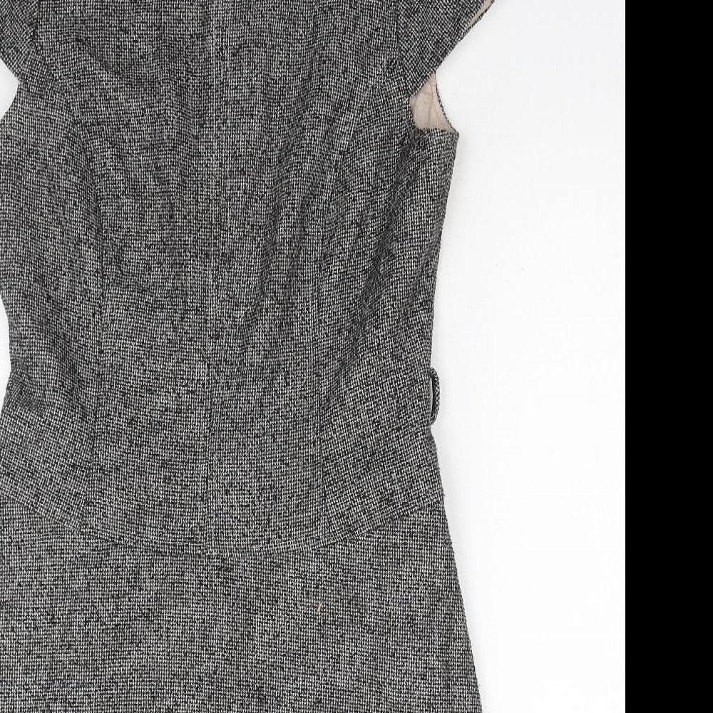 Paul Costelloe Womens Grey Polyester A-Line Size M Scoop Neck Zip