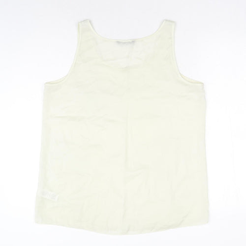 Marks and Spencer Womens White Polyester Basic Tank Size 16 Round Neck