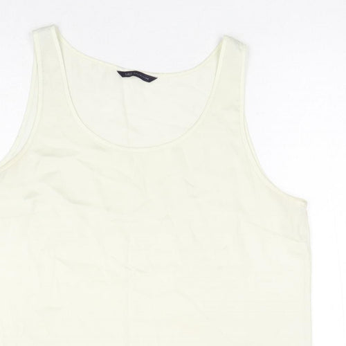 Marks and Spencer Womens White Polyester Basic Tank Size 16 Round Neck