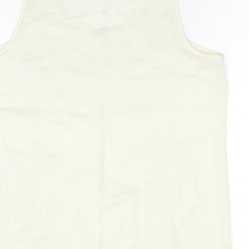Marks and Spencer Womens White Polyester Basic Tank Size 16 Round Neck