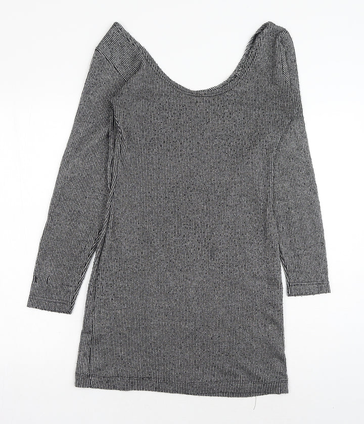 Mango Womens Black Polyester Shift Size M Scoop Neck Pullover