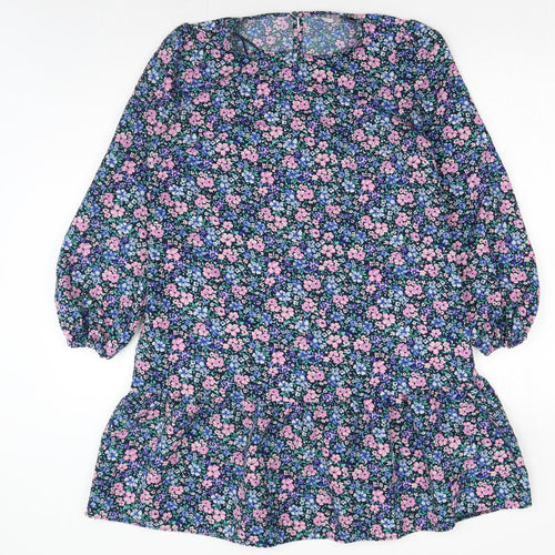 TU Womens Multicoloured Floral Polyester Basic Blouse Size 8 Round Neck