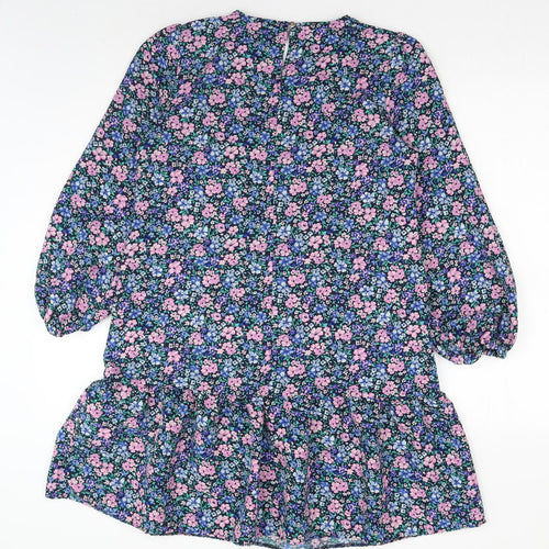 TU Womens Multicoloured Floral Polyester Basic Blouse Size 8 Round Neck