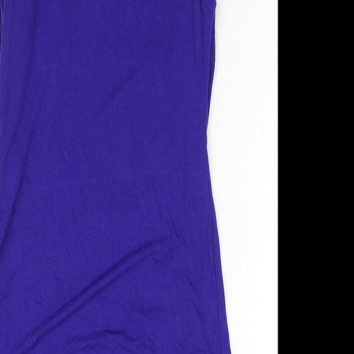 AX Paris Womens Blue Viscose Basic Blouse Size 12 Round Neck