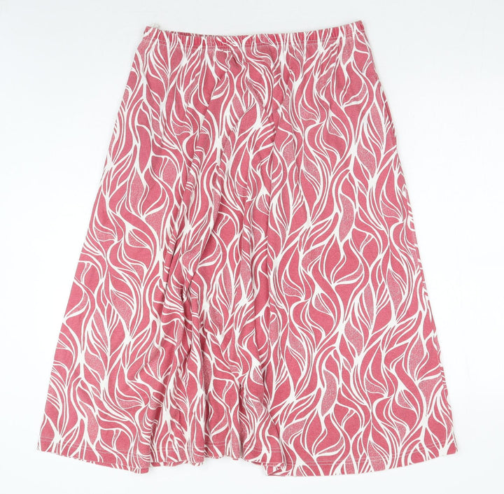 Preworn Womens Brown Floral Polyester Flare Skirt Size 32 in