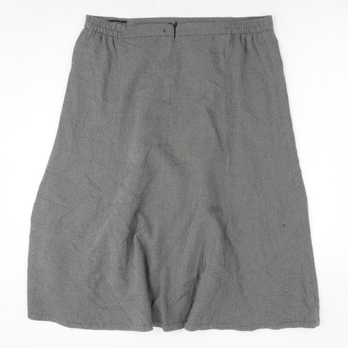 Damart Womens Grey Polyester Swing Skirt Size 36 in