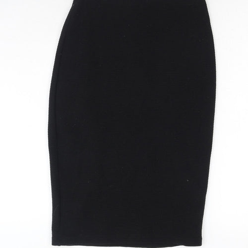 New Look Womens Black Polyester Straight & Pencil Skirt Size 8