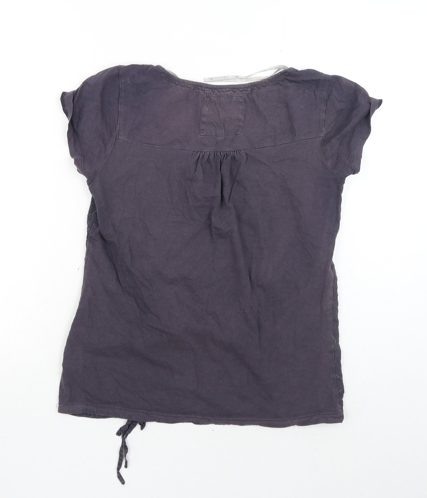 Debenhams Womens Blue Floral Polyester Basic T-Shirt Size 10 Boat Neck