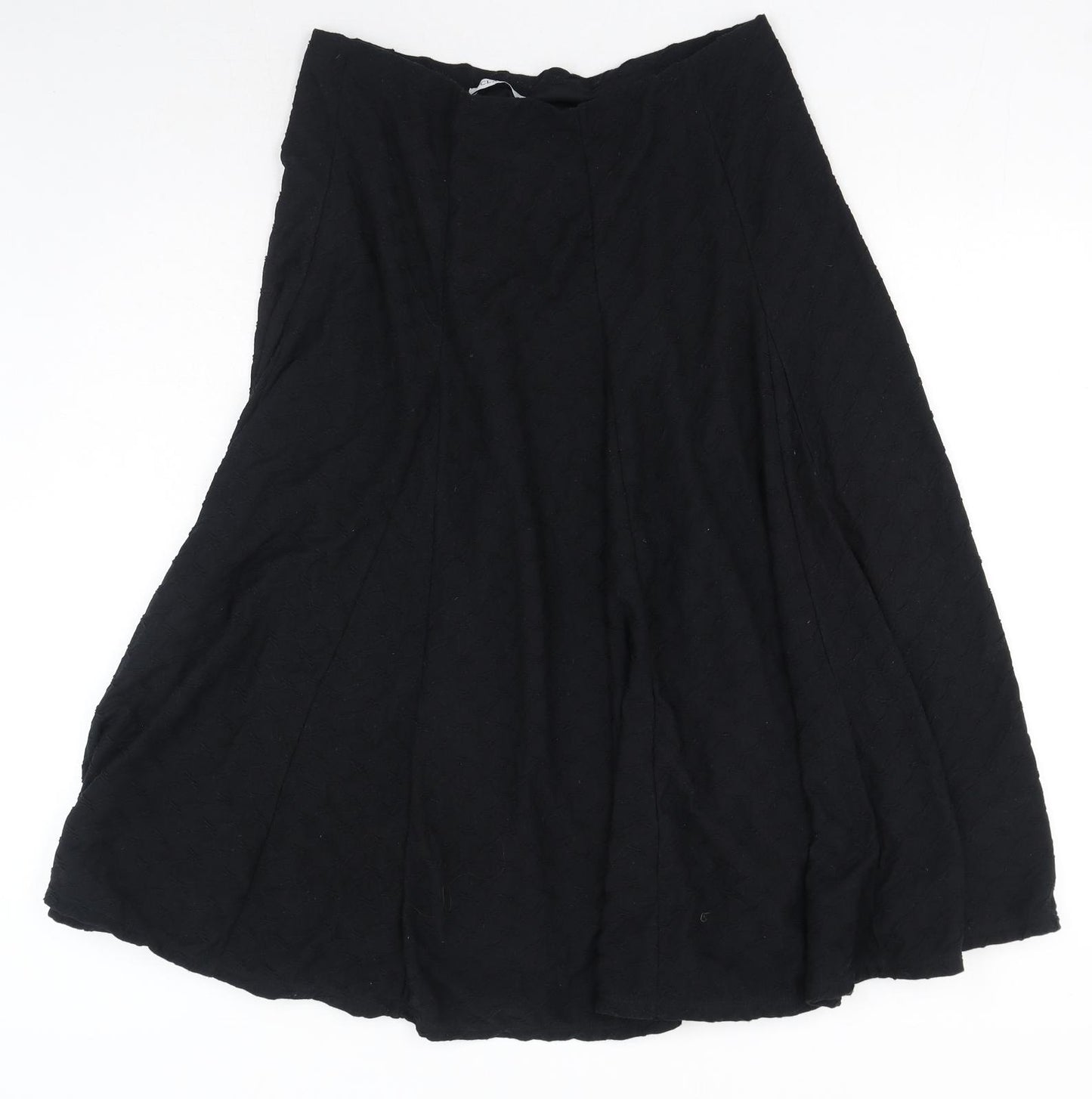 Marks and Spencer Womens Black Polyester Swing Skirt Size 14