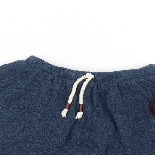 MNG Girls Blue Cotton A-Line Skirt Size L Regular Drawstring