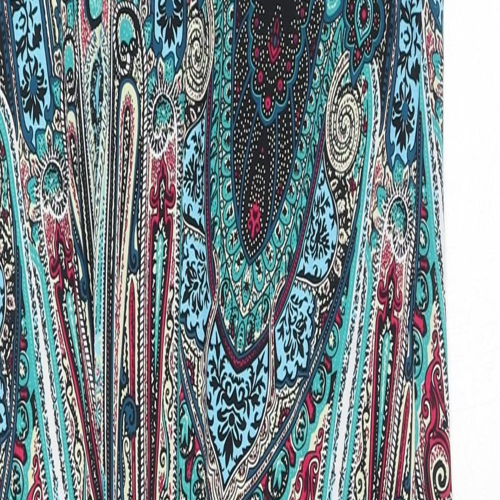 New Look Womens Multicoloured Geometric Polyester Tank Dress Size 12 V-Neck Pullover