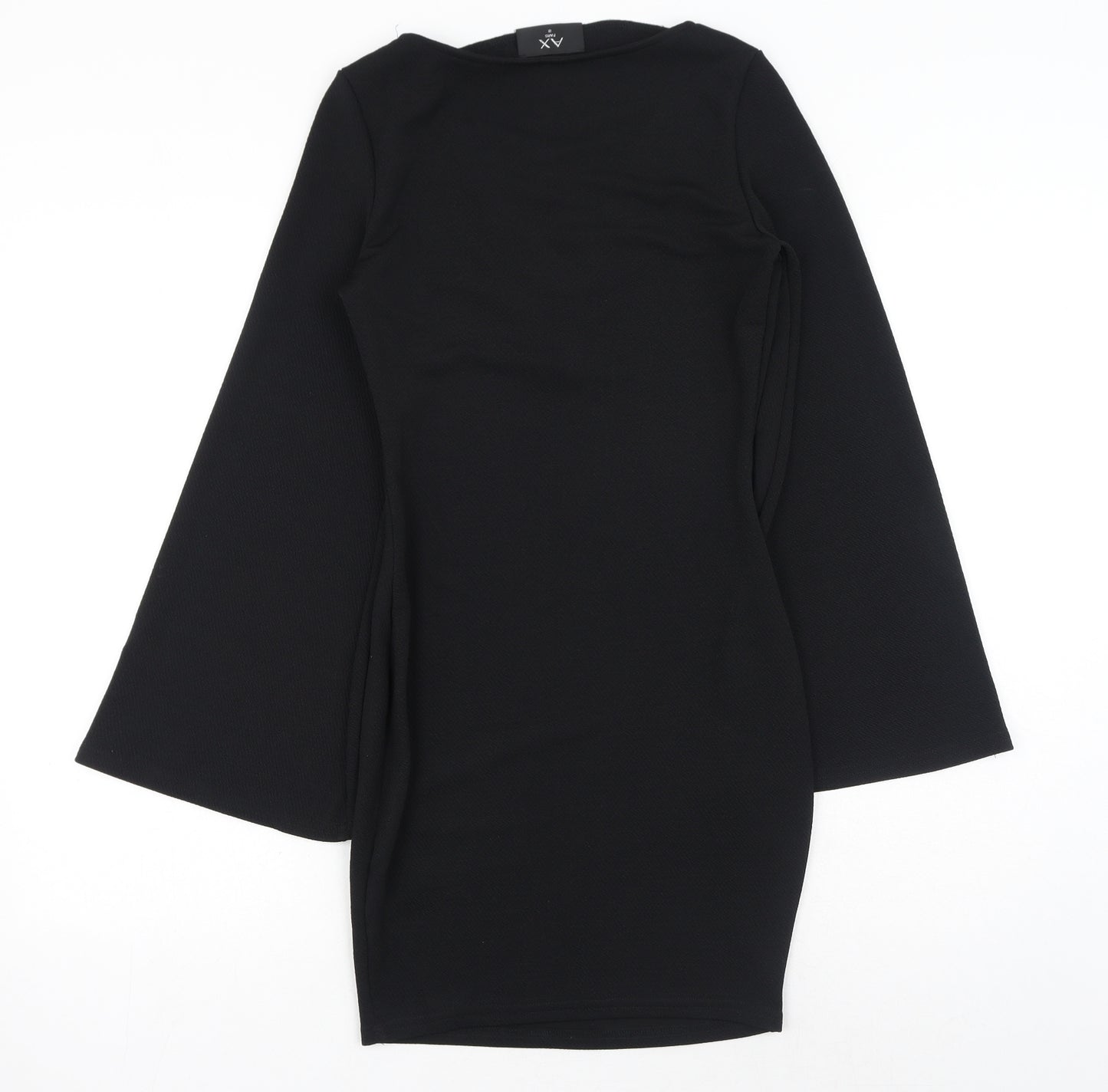 AX Paris Womens Black Polyester Shift Size 8 V-Neck Pullover