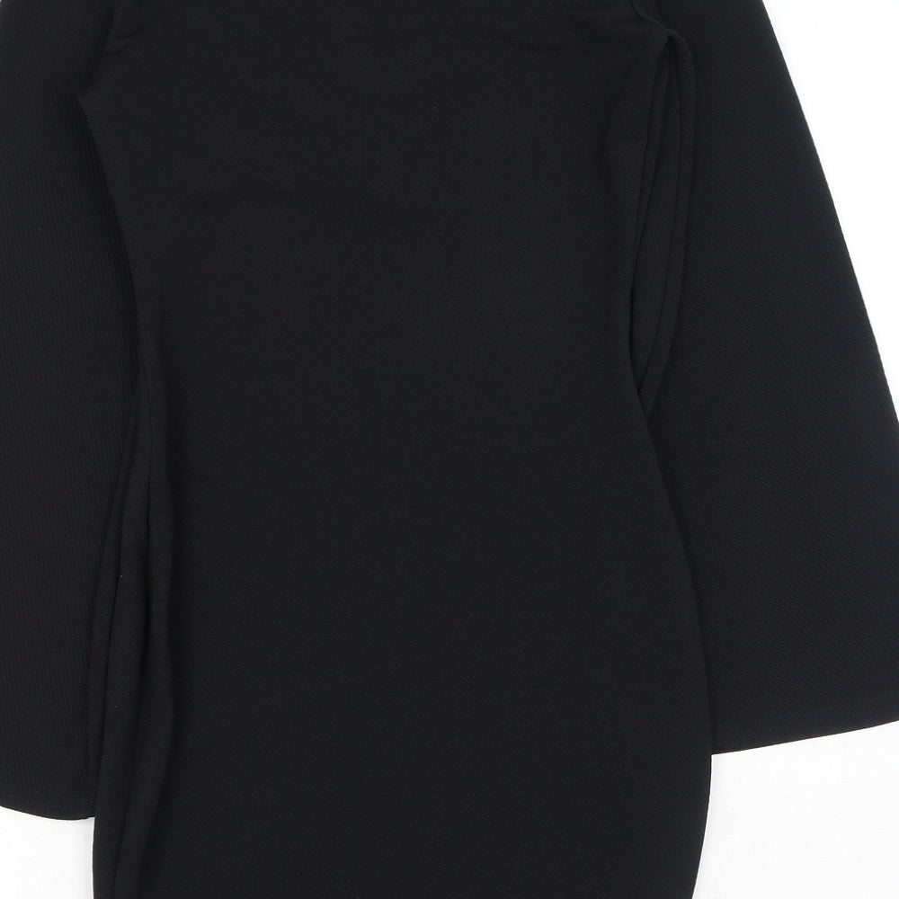 AX Paris Womens Black Polyester Shift Size 8 V-Neck Pullover