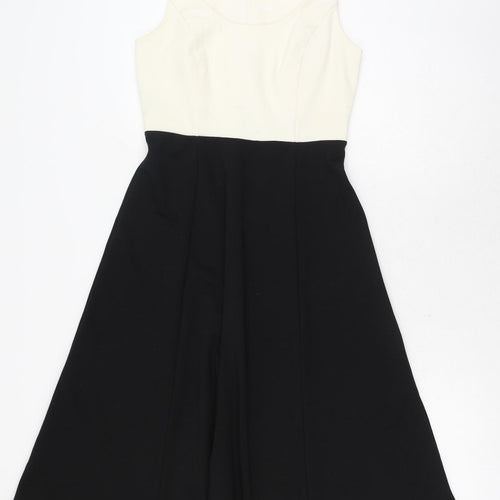 Gap Womens Black Polyester Fit & Flare Size 4XL Scoop Neck Zip