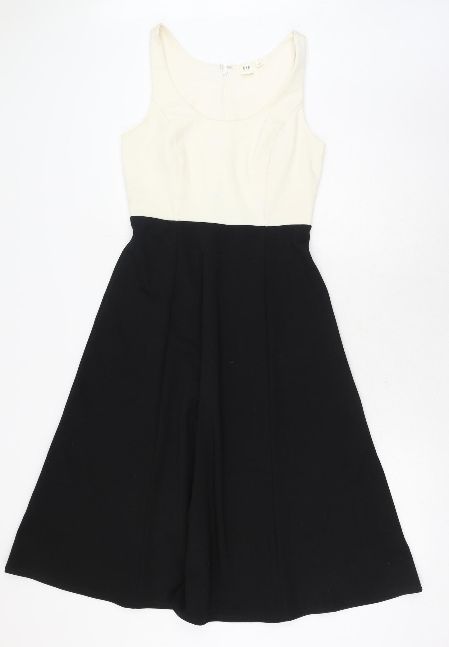 Gap Womens Black Polyester Fit & Flare Size 4XL Scoop Neck Zip