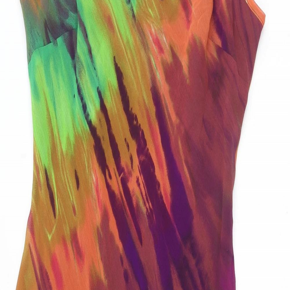 Marks and Spencer Womens Multicoloured Polyester Slip Dress Size 10 Scoop Neck Pullover