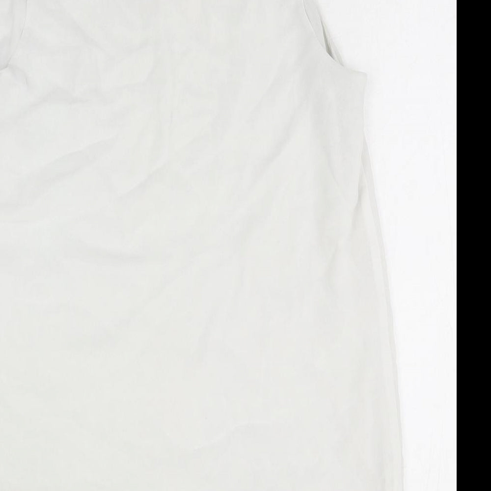 New Look Womens White Polyester Basic Tank Size 16 Scoop Neck