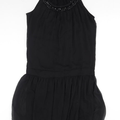 H&M Womens Black Polyester Fit & Flare Size 10 Scoop Neck Pullover
