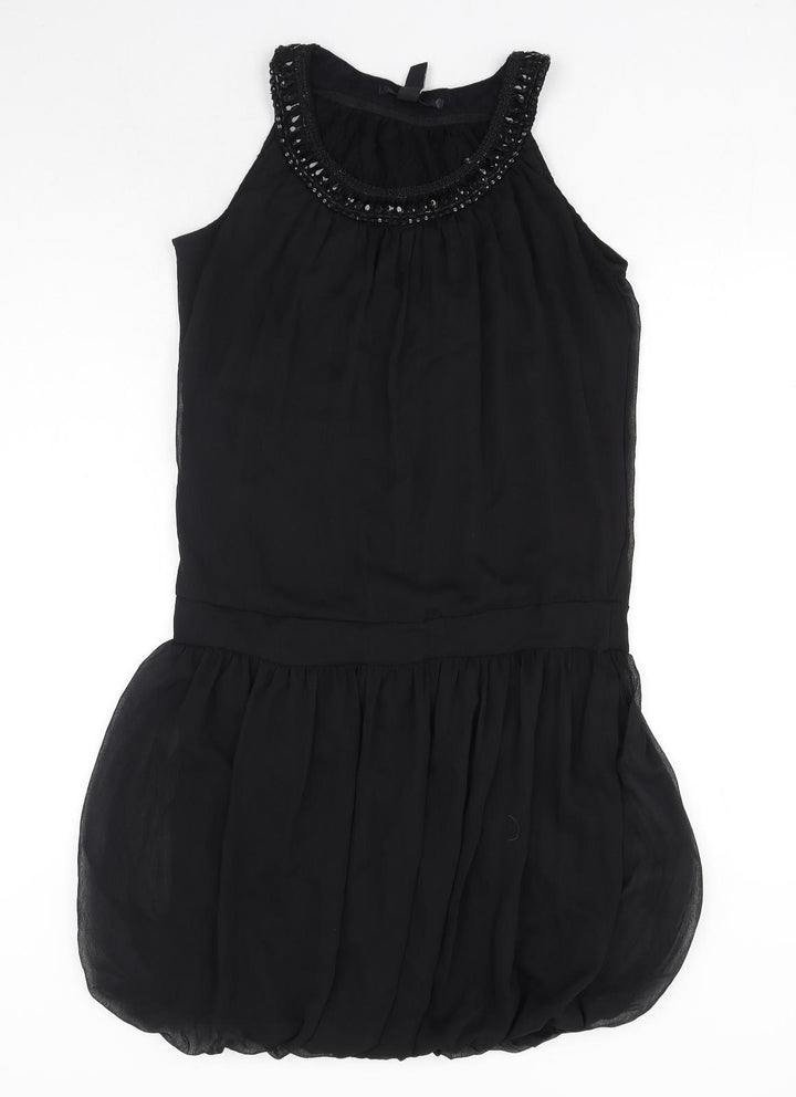 H&M Womens Black Polyester Fit & Flare Size 10 Scoop Neck Pullover