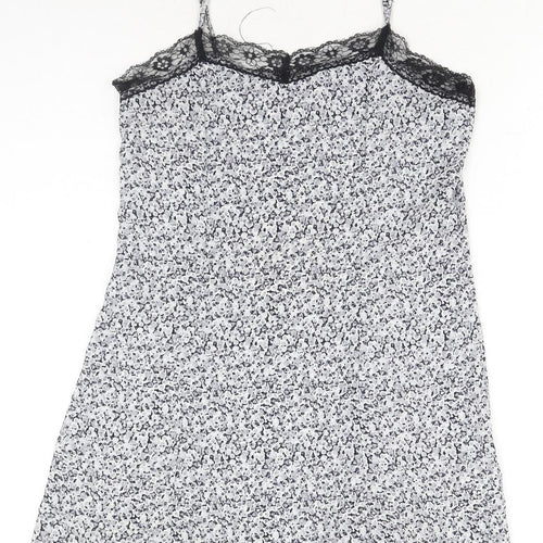 H&M Womens Blue Geometric Polyester Tank Dress Size 10 V-Neck Pullover