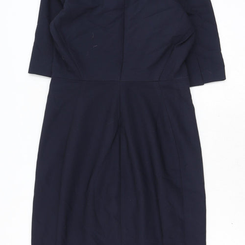 InWear Womens Blue Cotton A-Line Size 8 V-Neck Zip