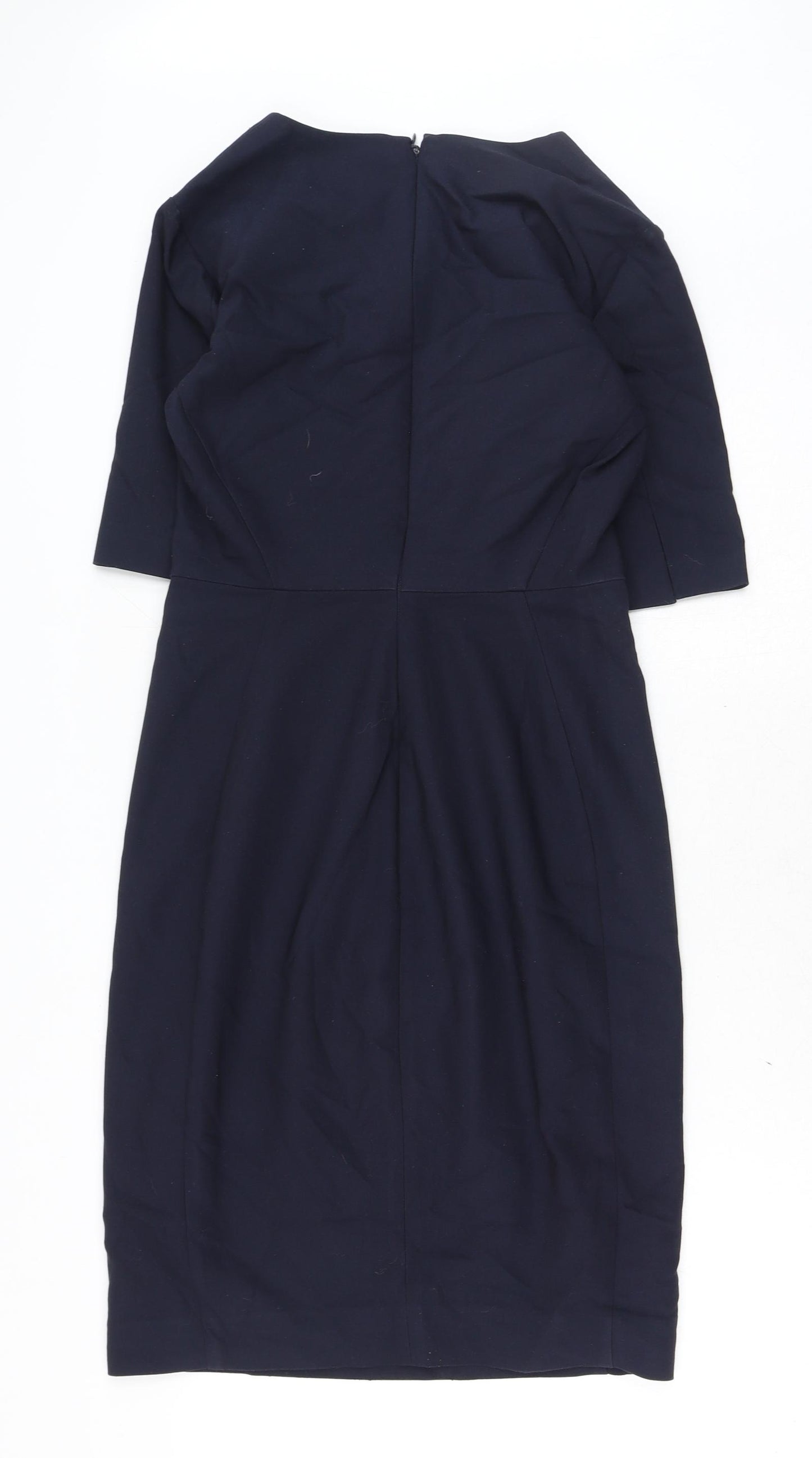 InWear Womens Blue Cotton A-Line Size 8 V-Neck Zip