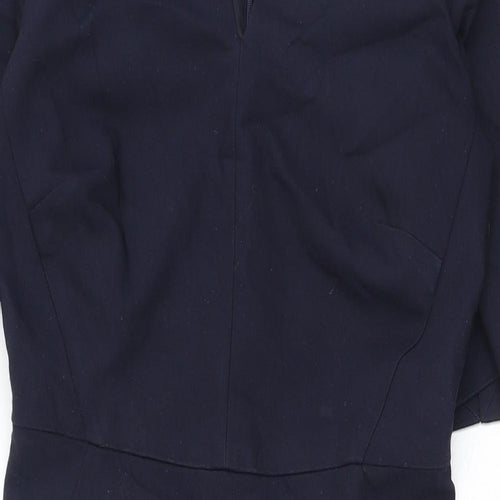 InWear Womens Blue Cotton A-Line Size 8 V-Neck Zip