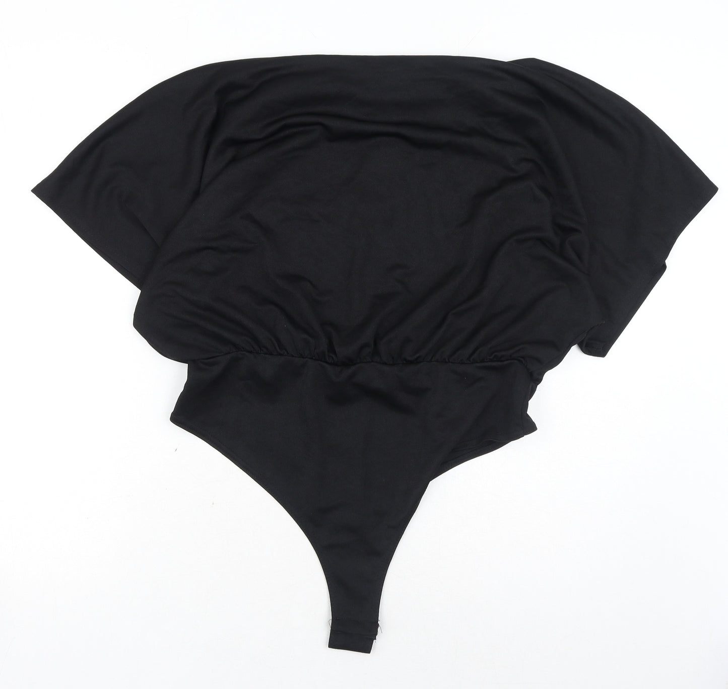 Boohoo Womens Black Polyester Bodysuit One-Piece Size 16 Snap