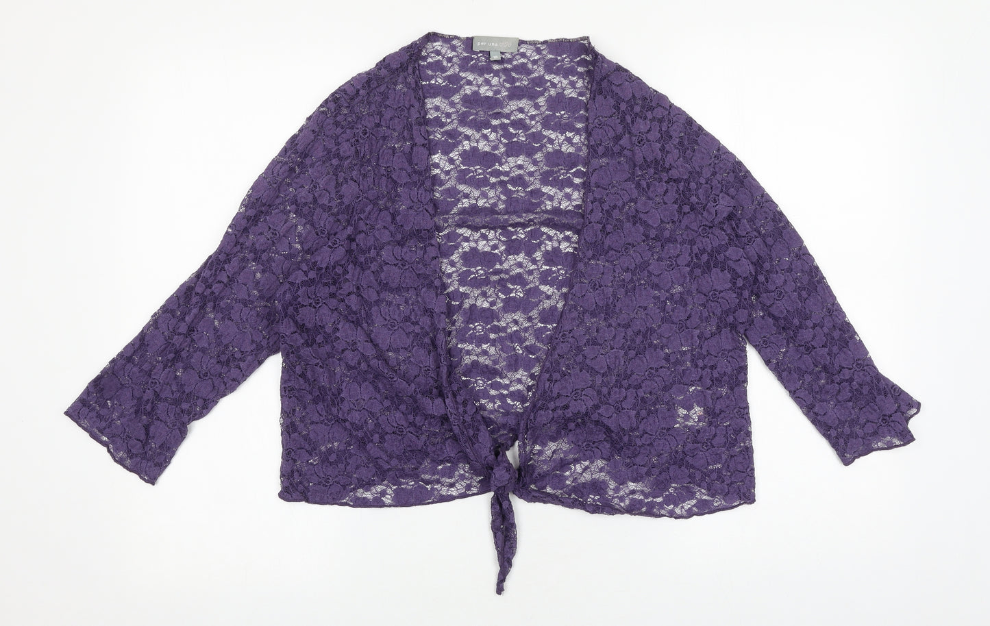 Marks and Spencer Womens Purple Cotton Basic Blouse Size 16 V-Neck