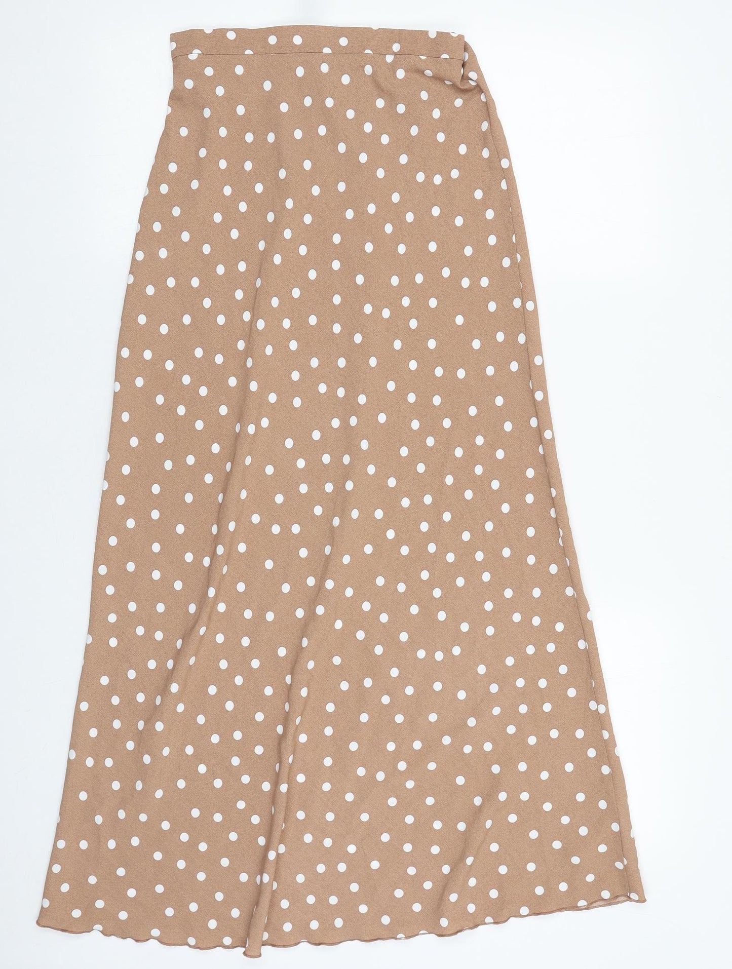 Primark Womens Brown Polka Dot Polyester Flare Skirt Size 8