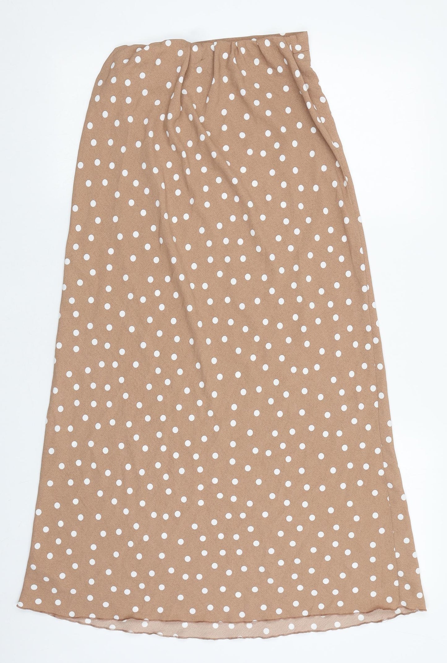 Primark Womens Brown Polka Dot Polyester Flare Skirt Size 8
